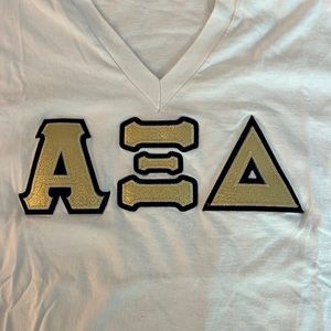 Alpha Xi Delta stitched letters tee